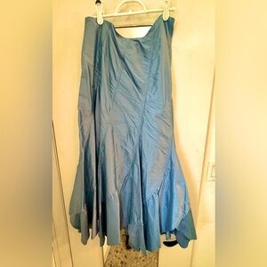 Blue, iridescent 100% silk skirt